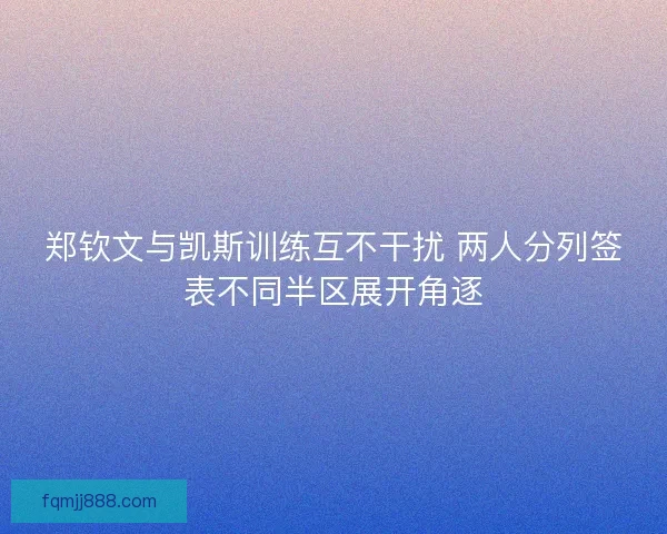 郑钦文与凯斯训练互不干扰 两人分列签表不同半区展开角逐